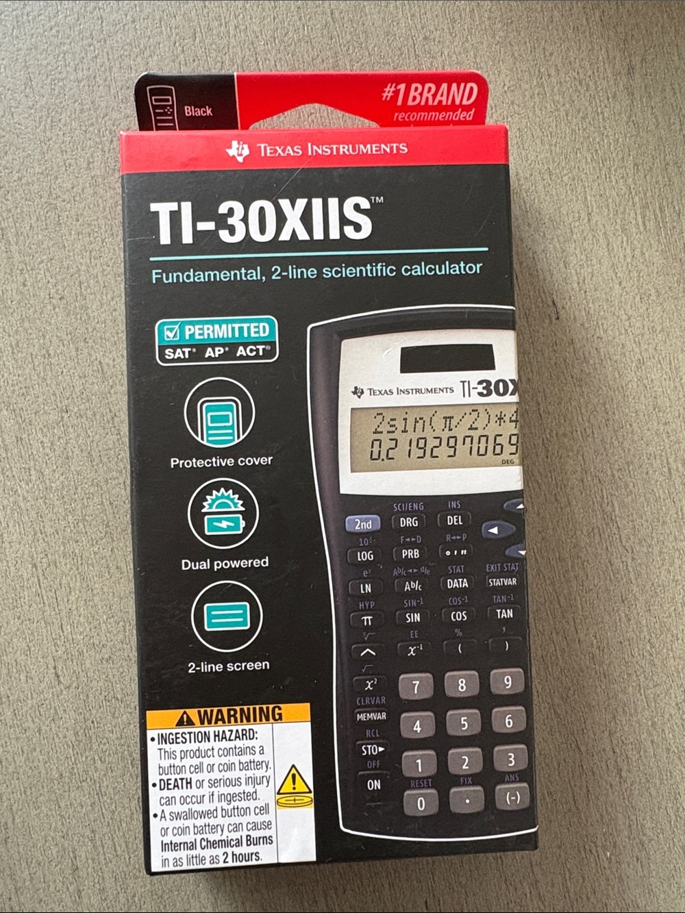 New In Box: Texas Instruments TI-30XIIS Scientific Calculator in Black and Red
